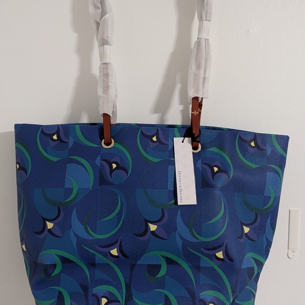Dooney & Bourke Blue and Green Patterned Tote